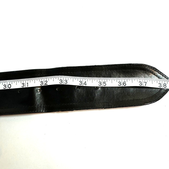 Avignon Women's Belt Genuine Leather, Faux Leopard, Patent Detail Wide USA Made - Picture 6 of 6